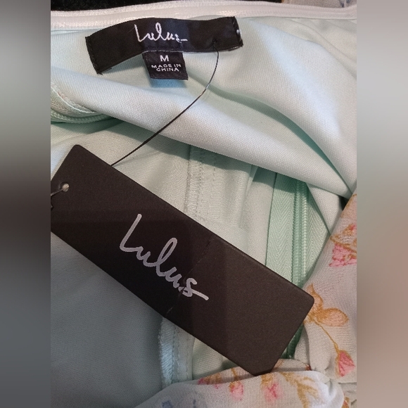 Lulus Charming Passion Mint Green Floral Off-the-Shoulder Maxi Dress Size M - Picture 9 of 10